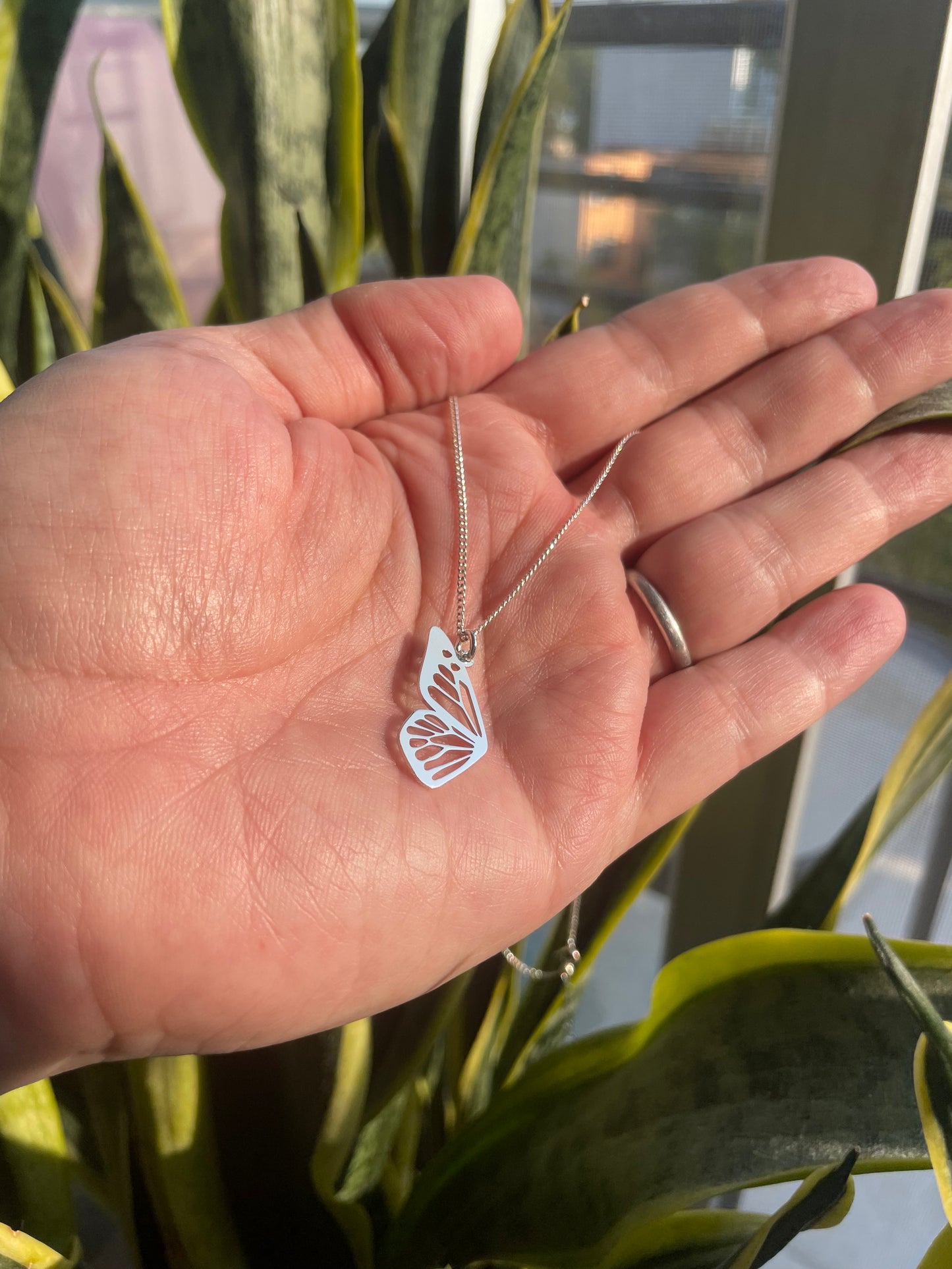 Z. Collar de Plata con Ala de Mariposa
