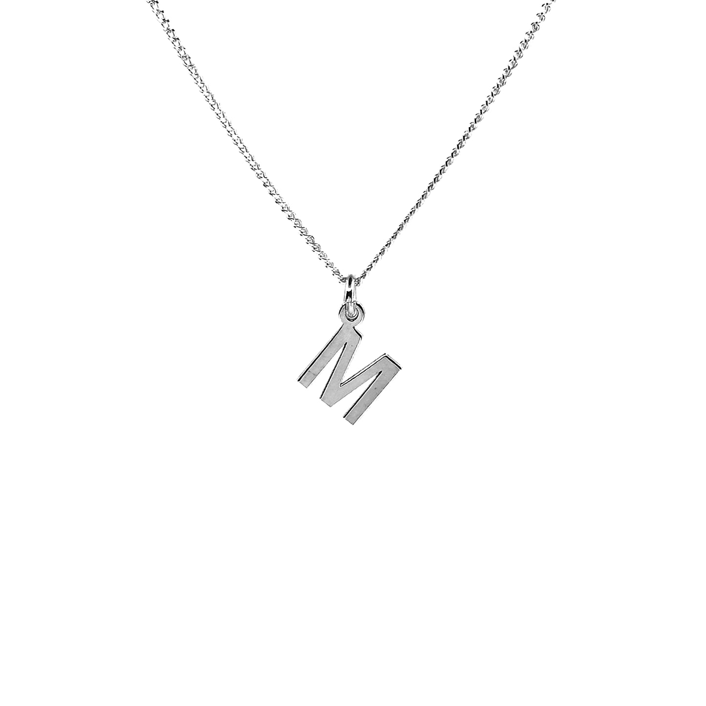 Dije Letra Plana y Cadena de Plata.