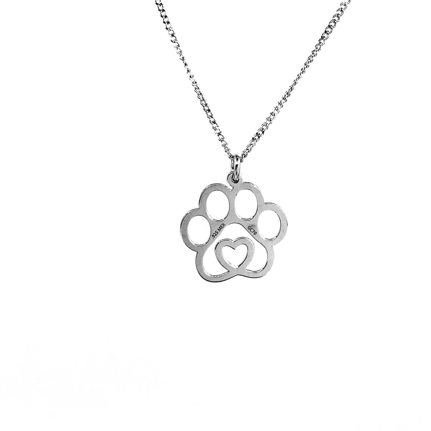 Dije Huella con Corazon y Cadena de Plata.