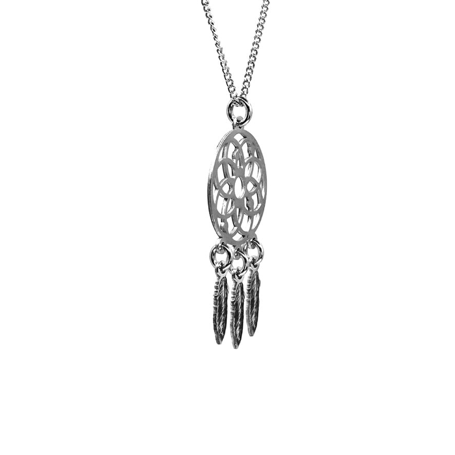 Dije Atrapasuenos y Cadena de Plata Lateral