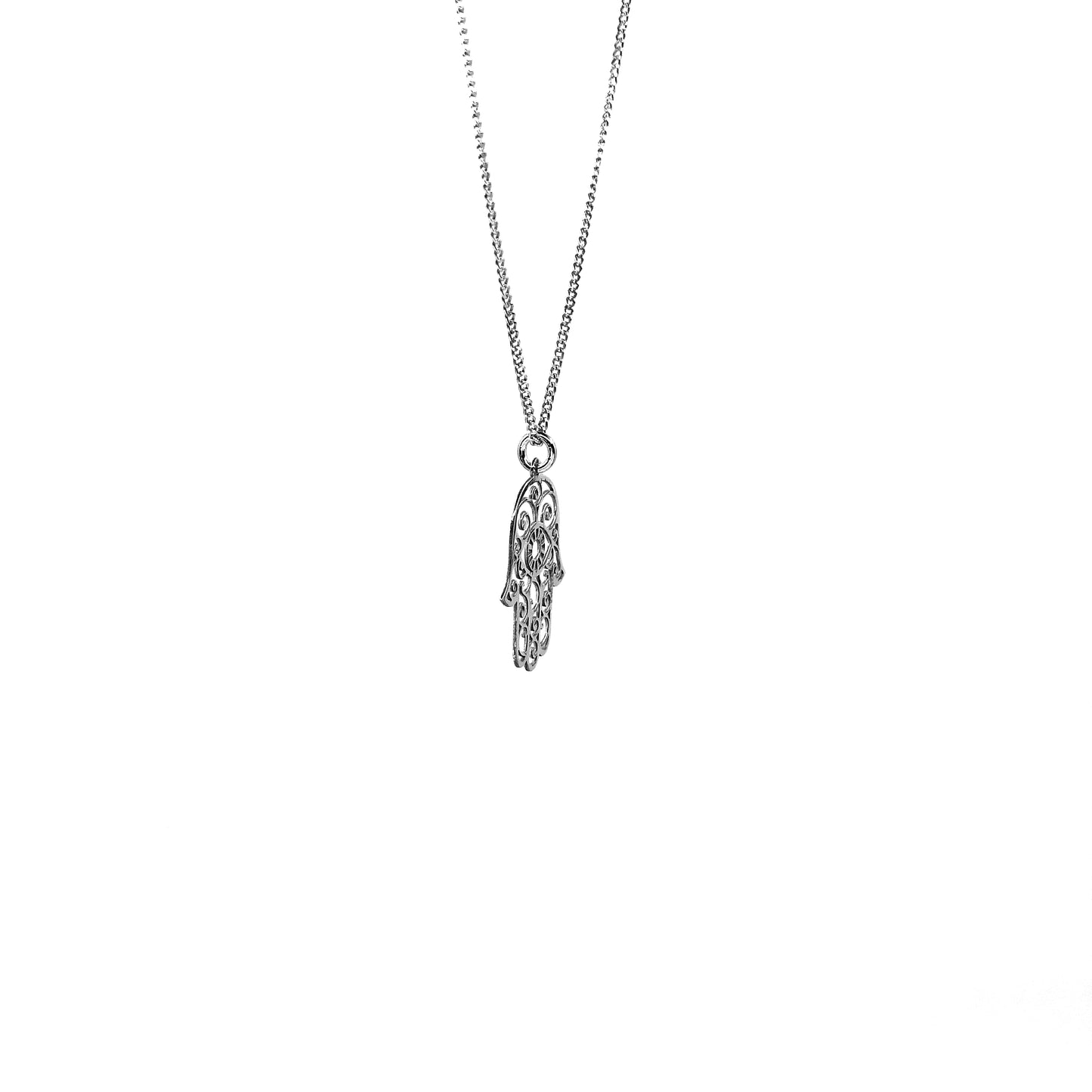 Dije La Mano de Fátima y Cadena de Plata.
