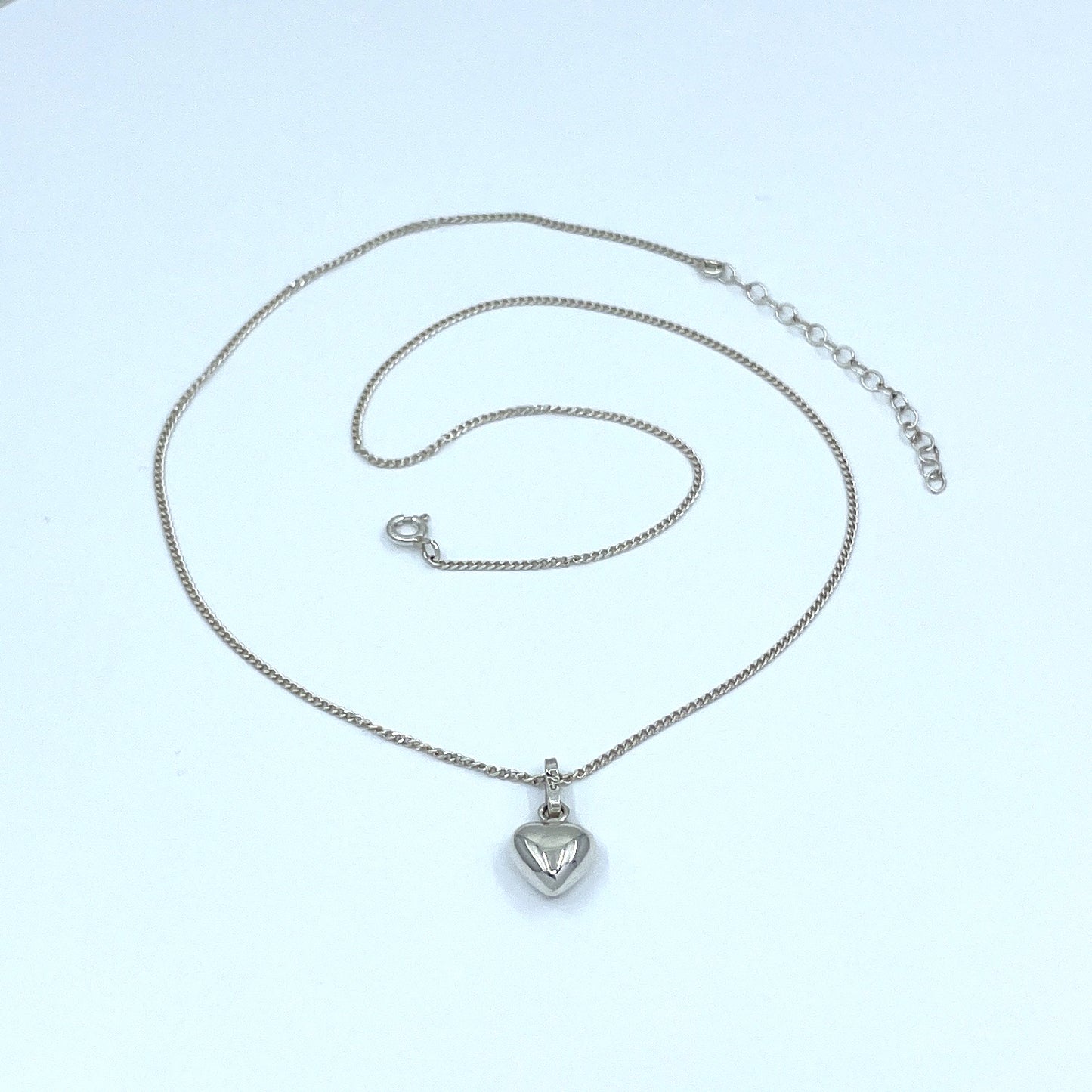 Collar de Plata con Corazon 3D.