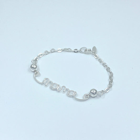 Pulsera de Plata con palabra MAMÁ.